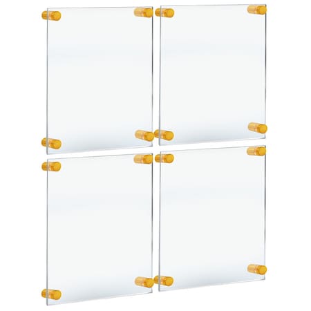 Azar Displays Floating Acrylic Gallery Wall Set of Four Floating Frames, Gold, 11 in. x 17 in. Graphic Size, 4PK 105508-GLD-4PK